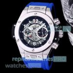 Best Copy Hublot Big Bang Unico Chronograph Watches Ss Blue Quick-change Strap